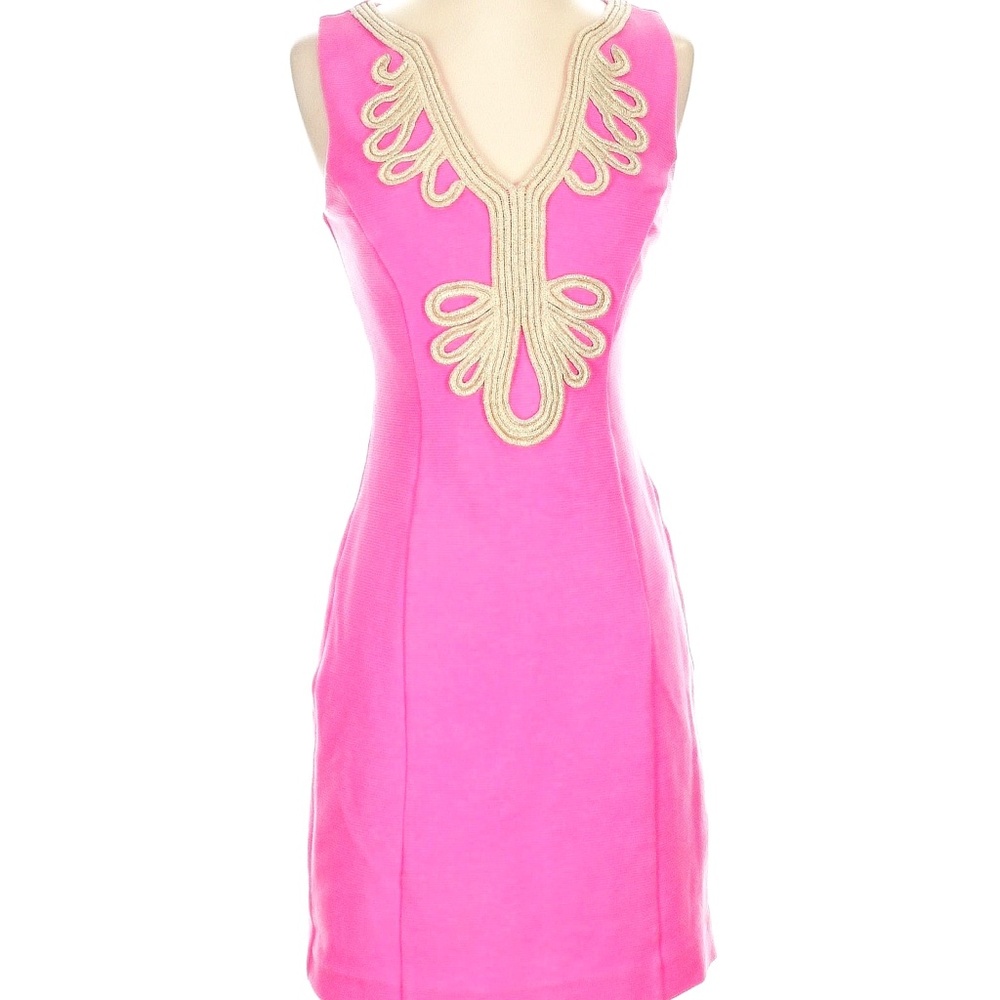 Lilly Pulitzer Pink Gold Sundress Size 2 EUC Quiet Luxury